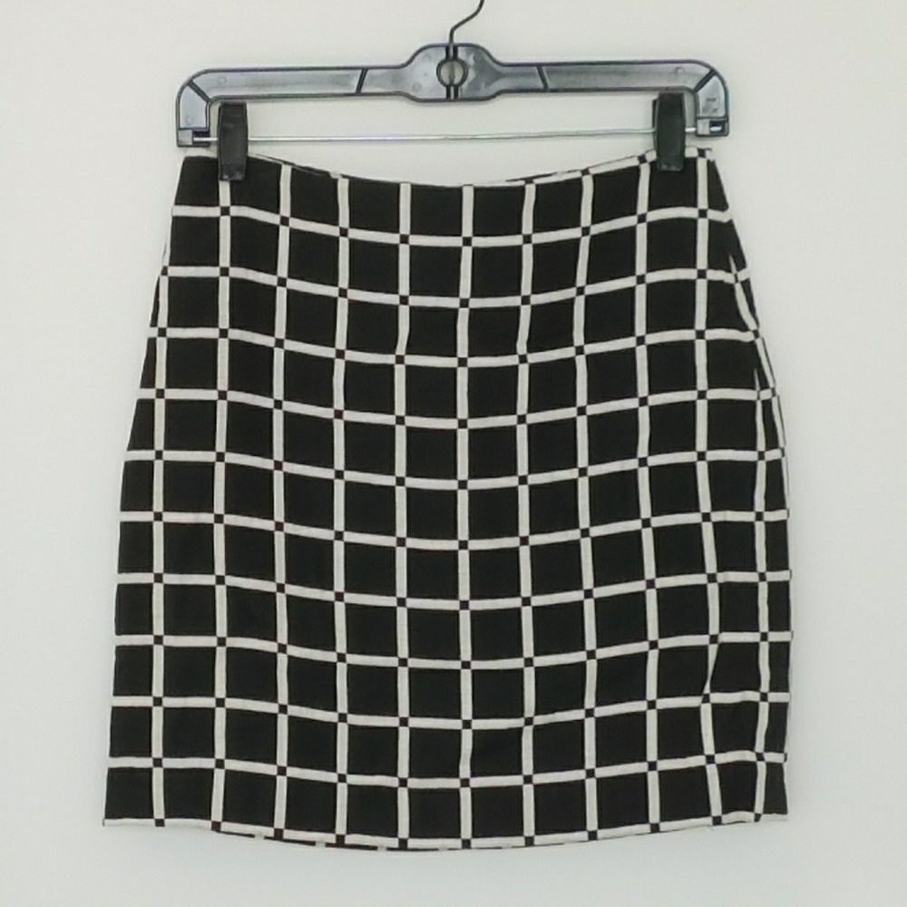 Black and white checkered work skirt